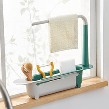Load image into Gallery viewer, Kitchen Sink Shelf Telescopic Towel Holder Sinks Organizer Soap Sponge Holder Sink Drain Rack Storage Basket Kitchen Gadgets Accessories
