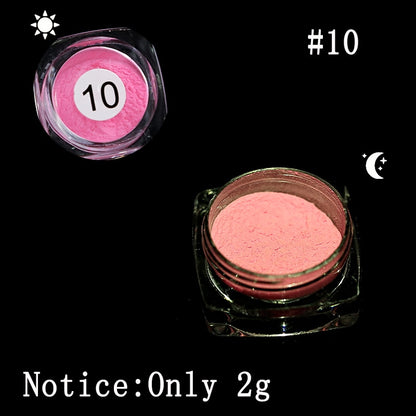 Glow in the Dark Neon Phosphor Nail Powder Glitter Dust Luminous Pigment Fluorescent Nail Powder Glows