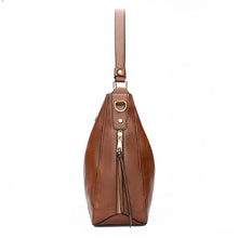 Load image into Gallery viewer, Leather Womens Hobo Bag Female Handbags Leisure Shoulder Bags Fashionable Purses Vintage Style Large Capacity Tote Bag
