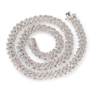 Hiphop Bling 9mm Buckle Link Pave Iced CZ Cuban Link Necklace Gold Plated Luxury Bling Jewelry Hiphop Fashion For Men
