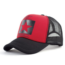 Load image into Gallery viewer, Geebro Fashion Five Point Star Pattern Baseball Cap Outdoor Baseball Hat Breathable Men Women Summer Mesh SnapbackCaps
