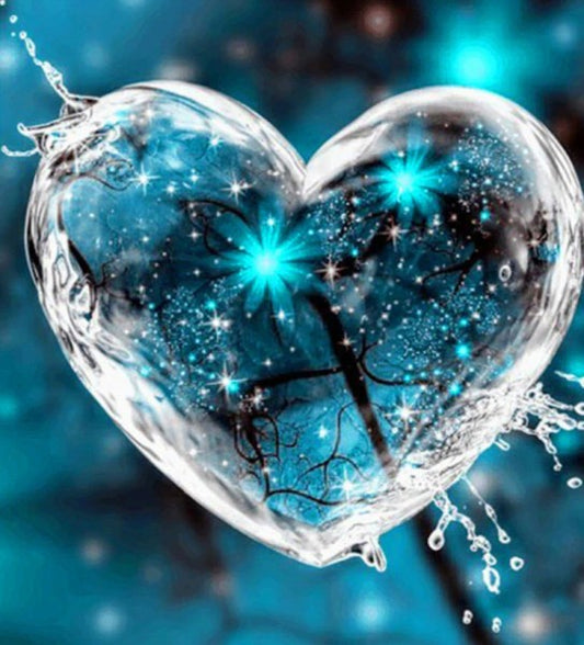 Frozen Heart Round Drill 5D Full Drill Round Diamond Painting Art Mosaic Cross Stitch Embroidery Sticker Winter Crystal Painting