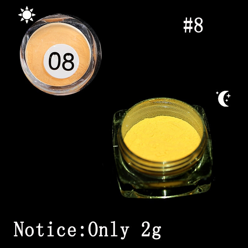Glow in the Dark Neon Phosphor Nail Powder Glitter Dust Luminous Pigment Fluorescent Nail Powder Glows