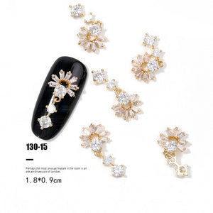 3D Metal Nail Art Jewelry Japanese Style Nail Bling Decorations The Top Quality Crystal Manicure Zircon Diamond Charms Pendants