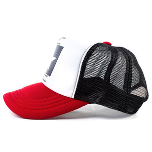 Geebro Fashion Five Point Star Pattern Baseball Cap Outdoor Baseball Hat Breathable Men Women Summer Mesh SnapbackCaps