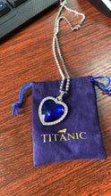 Load image into Gallery viewer, Titanic Heart of the Ocean Necklace Blue Heart Love Forever Pendant Necklace for Women Velvet Box Jewelry Gifts Movie Memorabilia
