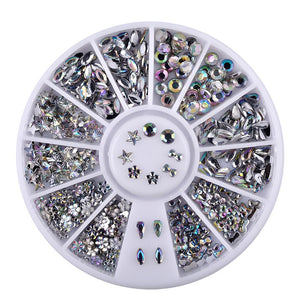 Total Nail Bling Kit 2mm/3mm/4mm/5mm AB Acrylic Diamond Nail Glitter Rhinestones Crystals DIY Nail Art Decorations Manicure Accessories Tools