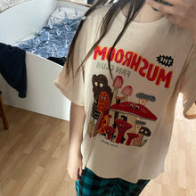Load image into Gallery viewer, Mushroom Fan Club T-Shirts Cotton Material Retro Apricot Mushroom Cute Casual Summer Woman T-Shirt Fashion Streetwear
