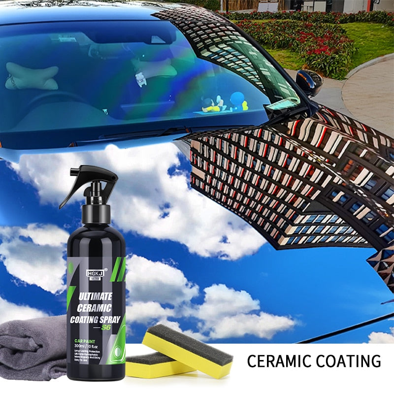 Ceramic Coating For Auto Paint HGKJ S6 Car Wax Spray Nano Hydrophobic Liquid Polymer Oleophobic Anti Rain Car Care