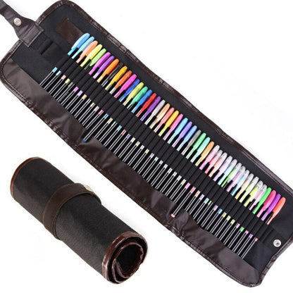 12/24/36/48 Colors Gel Pens Set & Refills School Stationery Pastel Neon Glitter Sketch Pencil Case Drawing Art Marker Gift