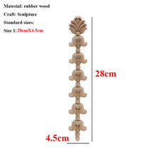 Load image into Gallery viewer, Unpainted Wood Oak Carved Wave Flower Applique for Home Furniture Decor Decorative Wood Carved Long
