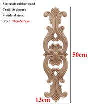 Load image into Gallery viewer, Unpainted Wood Oak Carved Wave Flower Applique for Home Furniture Decor Decorative Wood Carved Long
