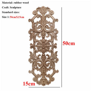 Unpainted Wood Oak Carved Wave Flower Applique for Home Furniture Decor Decorative Wood Carved Long