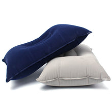 Load image into Gallery viewer, Travel Air Inflatable Cushion Thickened Flocking Square Folding Inflatable PVC Nylon Air Pillows Great for Flying Camping Quick Rest Company
