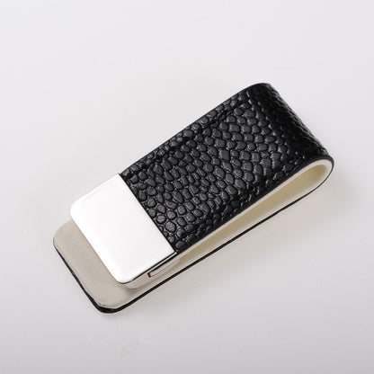 QOONG Money Clip Cash Clamp Holder Portable Leather Slim Money Clip Wallet Purse for Pocket Metal Money Holder Bill Clip ML1-046