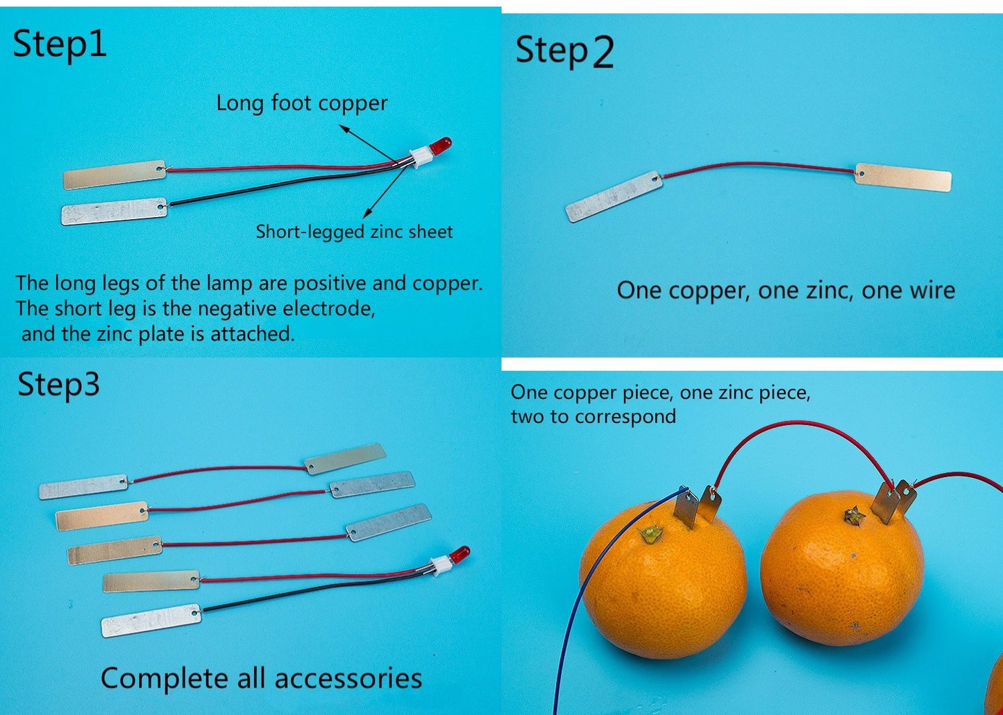Bio Energy Science Kit Potato Fruit Supply Electricity Experiments Kids Children Student Learining Science Educational Toy