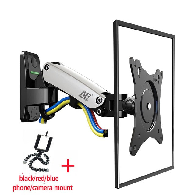 NB F120 17-27" aluminum GS Gas Spring 360 rotate Full Motion TV Wall Mount Bracket lcd monitor wall mount stand  screen holder