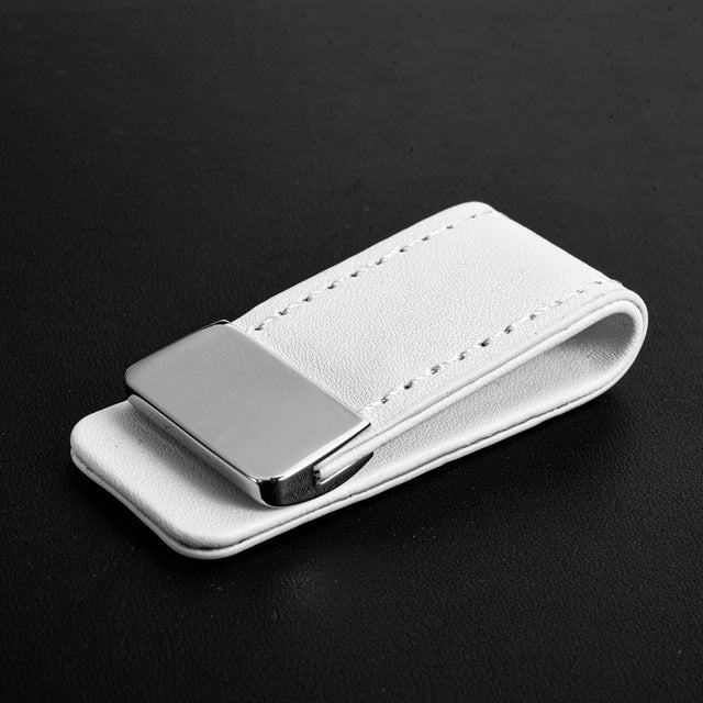 QOONG Money Clip Cash Clamp Holder Portable Leather Slim Money Clip Wallet Purse for Pocket Metal Money Holder Bill Clip ML1-046