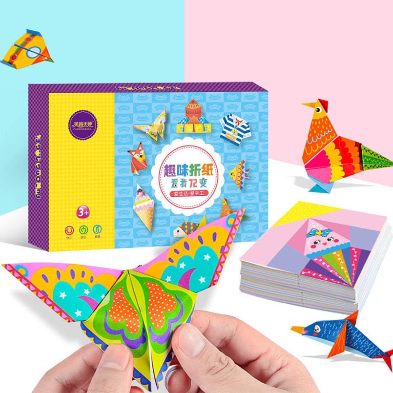 152Pcs set DIY Educational Origami Paper Cutting Book Crafts Children Handmade Toys Kindergarten Fun Puzzle Baby Kids Toy Gifts