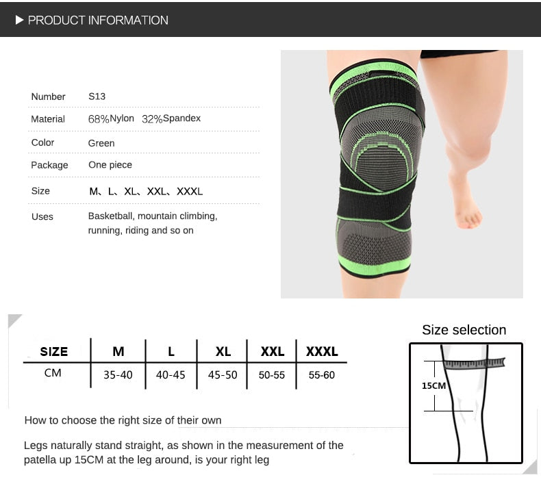 Sports Fitness Knee Pads Support Bandage Braces Elastic Nylon Sport Compression Sleeve for All Sports Protective Clothing