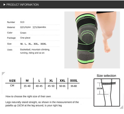 Sports Fitness Knee Pads Support Bandage Braces Elastic Nylon Sport Compression Sleeve for All Sports Protective Clothing