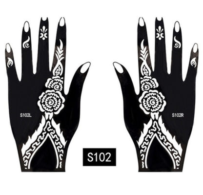 2-Pc Set Temporary Tattoo stencil 25 designs Body Art Men Women Indian Henna Pattern Beauty Waterproof Fake Arm Hand Reusable Tattoo