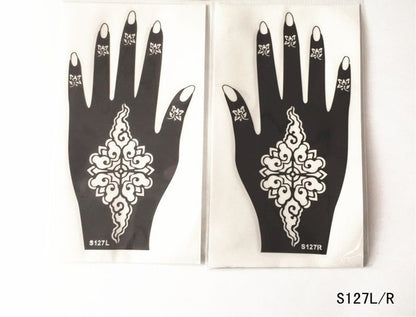2-Pc Set Temporary Tattoo stencil 25 designs Body Art Men Women Indian Henna Pattern Beauty Waterproof Fake Arm Hand Reusable Tattoo