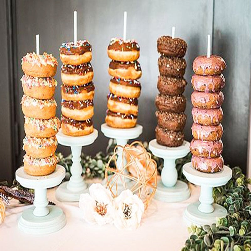 Wedding Decoration Donuts Wall Wooden Holds Stand Dessert Doughnut Table Holder Wedding Supplies Birthday Party