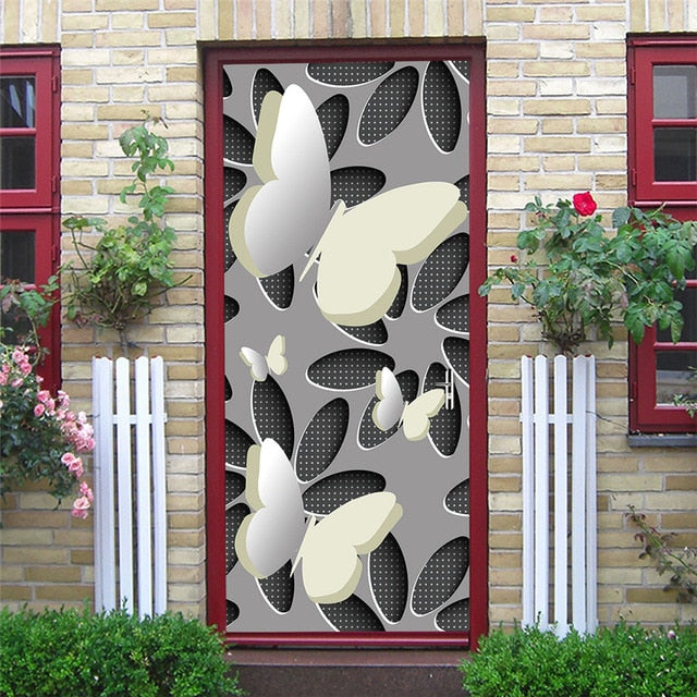 3D Door Art Decal Sticker PVC Self Adhesive Waterproof Wall Mural Decals Sticker on the Doors DIY Home Designs