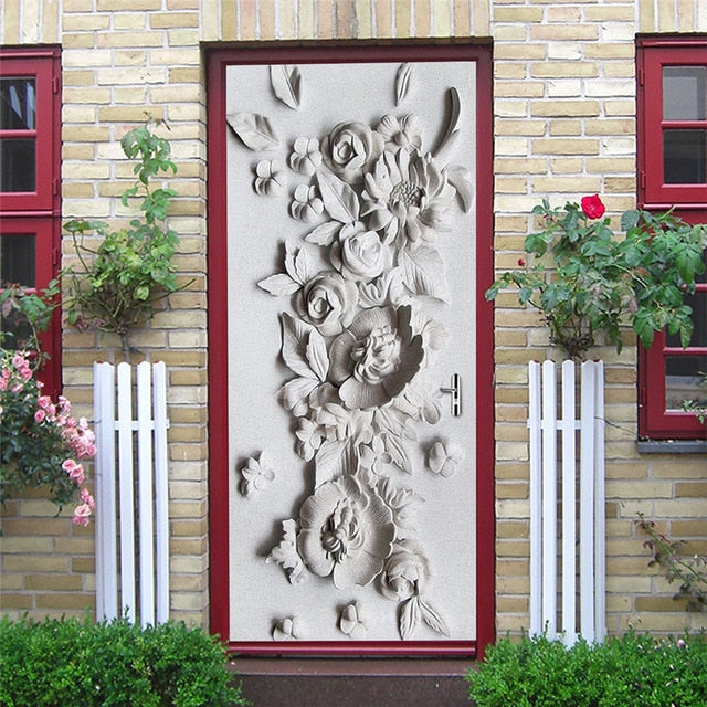 3D Door Art Decal Sticker PVC Self Adhesive Waterproof Wall Mural Decals Sticker on the Doors DIY Home Designs