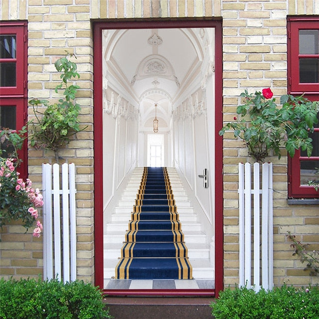 3D Door Art Decal Sticker PVC Self Adhesive Waterproof Wall Mural Decals Sticker on the Doors DIY Home Designs