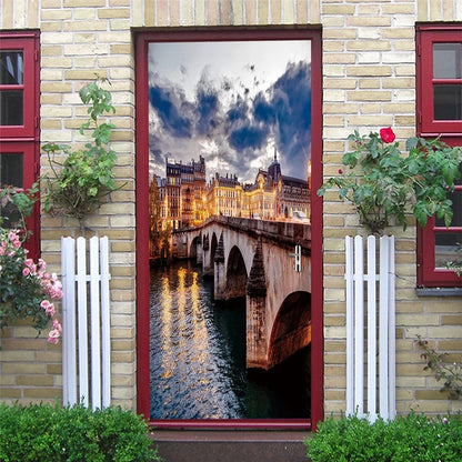 3D Door Art Decal Sticker PVC Self Adhesive Waterproof Wall Mural Decals Sticker on the Doors DIY Home Designs