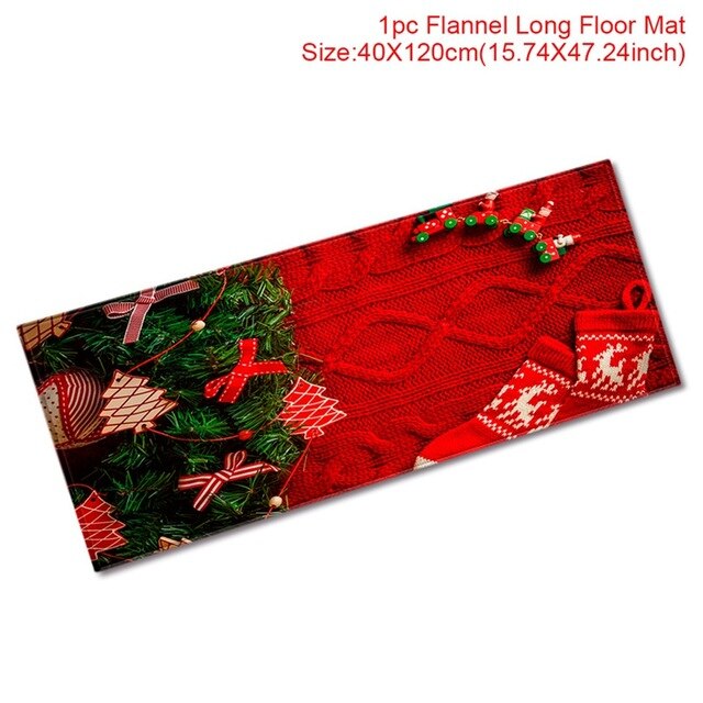 Christmas Decor Flannel Carpet Home Rug Bathroom Doormat Merry Christmas Decor 2021 Navidad Xmas Party Decor Happy New Year