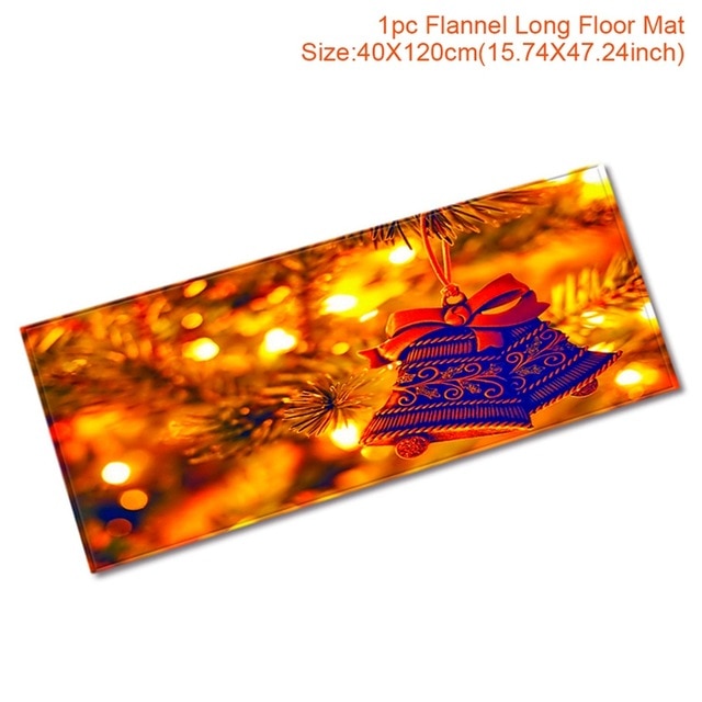 Christmas Decor Flannel Carpet Home Rug Bathroom Doormat Merry Christmas Decor 2021 Navidad Xmas Party Decor Happy New Year