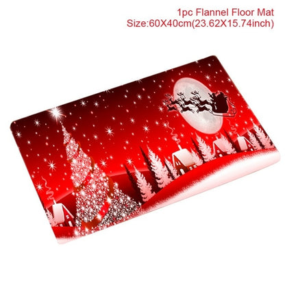 Christmas Decor Flannel Carpet Home Rug Bathroom Doormat Merry Christmas Decor 2021 Navidad Xmas Party Decor Happy New Year