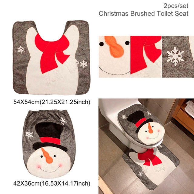 Christmas Decor Flannel Carpet Home Rug Bathroom Doormat Merry Christmas Decor 2021 Navidad Xmas Party Decor Happy New Year