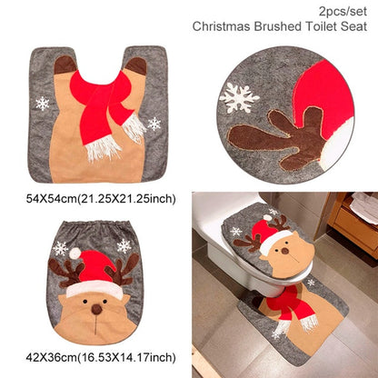 Christmas Decor Flannel Carpet Home Rug Bathroom Doormat Merry Christmas Decor 2021 Navidad Xmas Party Decor Happy New Year