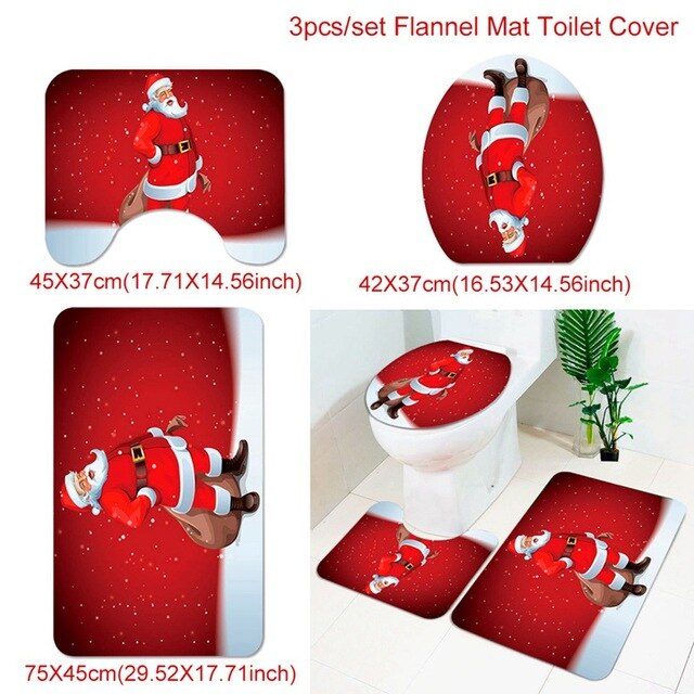 Christmas Decor Flannel Carpet Home Rug Bathroom Doormat Merry Christmas Decor 2021 Navidad Xmas Party Decor Happy New Year