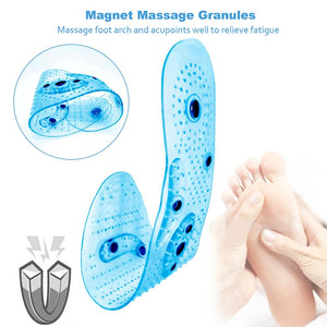 Unisex Magnetic Massage Insoles Foot Acupressure Shoe Pads Therapy Slimming Insoles for Weight Loss Transparent