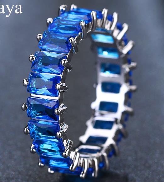 EMMAYA Austrian Zircon Silver Color Unique Design CZ Ring Paved Fashion Women Ring Jewelry