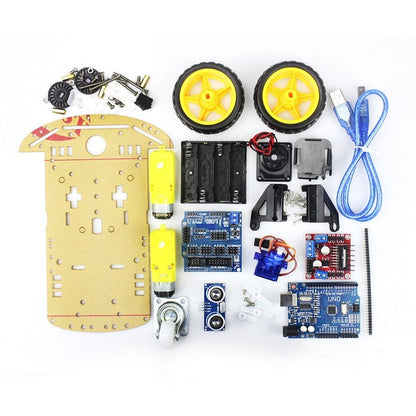 Cheap Smart Robot Motor Car Chassis Kit Avoidance Tracking Speed Encoder Battery Box 2WD Ultrasonic Module for Arduino Diy Kit