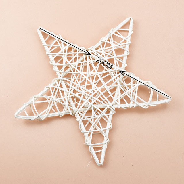 10/15/20cm Rattan Star frame Artificial flowers Wreaths Christmas decoration For Home DIY Handmade Door Hanging wedding wall