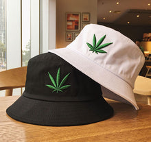 Load image into Gallery viewer, Men Women Hemp Leaf Hat Hip Hop Panama Fisherman Hats Cotton Outdoor Summer Casual fishing Visor Bucket Cap
