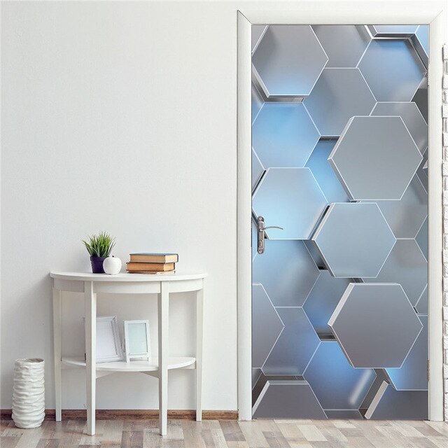 DIY 3D Decorative Wall Papers For The Door Stickers Waterproof Vinyl Design Self Stick View Door Posters