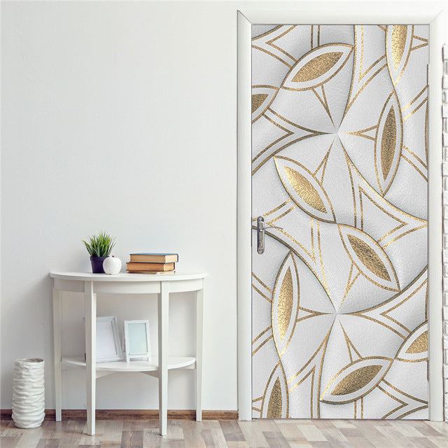 DIY 3D Decorative Wall Papers For The Door Stickers Waterproof Vinyl Design Self Stick View Door Posters