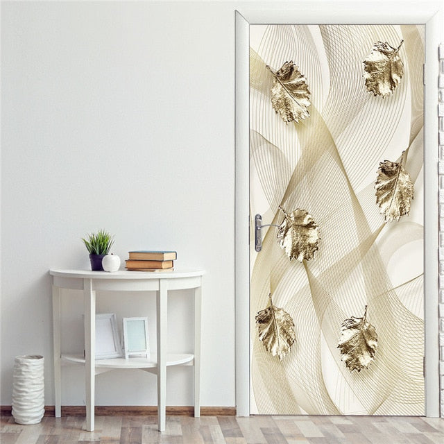 DIY 3D Decorative Wall Papers For The Door Stickers Waterproof Vinyl Design Self Stick View Door Posters