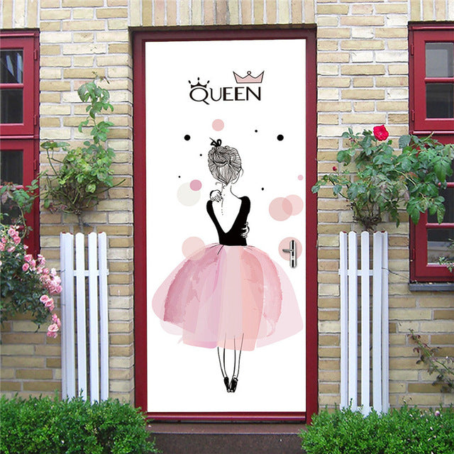 DIY 3D Decorative Wall Papers For The Door Stickers Waterproof Vinyl Design Self Stick View Door Posters