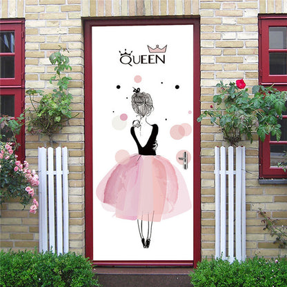 DIY 3D Decorative Wall Papers For The Door Stickers Waterproof Vinyl Design Self Stick View Door Posters