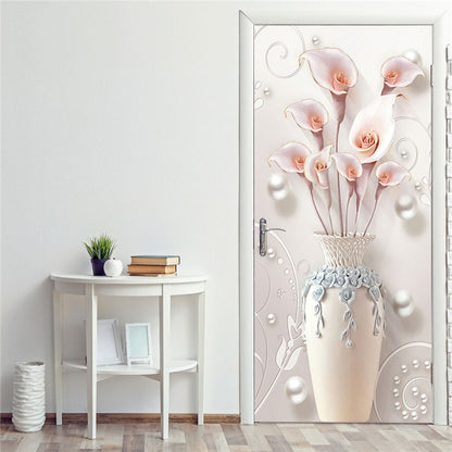 DIY 3D Decorative Wall Papers For The Door Stickers Waterproof Vinyl Design Self Stick View Door Posters