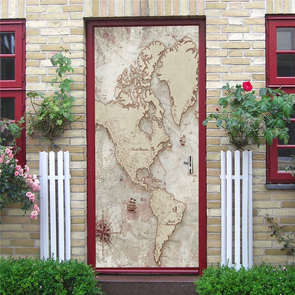 DIY 3D Decorative Wall Papers For The Door Stickers Waterproof Vinyl Design Self Stick View Door Posters